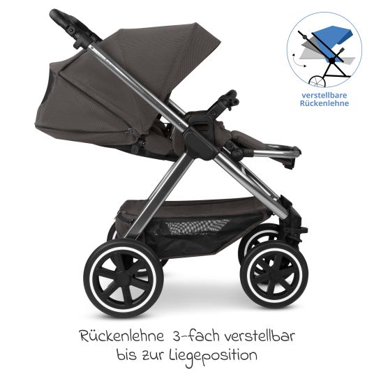 ABC Design Passeggino Samba 2 con navicella e seggiolino sportivo e pacchetto accessori XXL - Almond