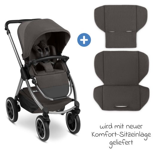 ABC Design Kombi-Kinderwagen Samba 2 inkl. Babywanne & Sportsitz mit XXL-Zubehörpaket - Almond