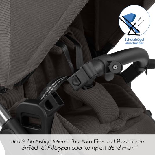 ABC Design Kombi-Kinderwagen Samba 2 inkl. Babywanne & Sportsitz mit XXL-Zubehörpaket - Almond