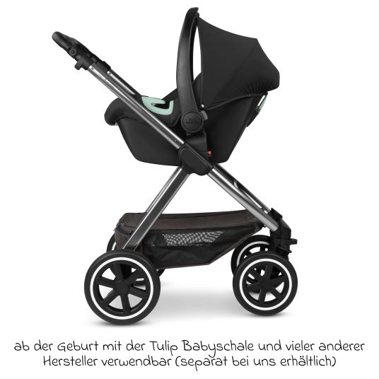 ABC Design Passeggino Samba 2 con navicella e seggiolino sportivo e pacchetto accessori XXL - Almond