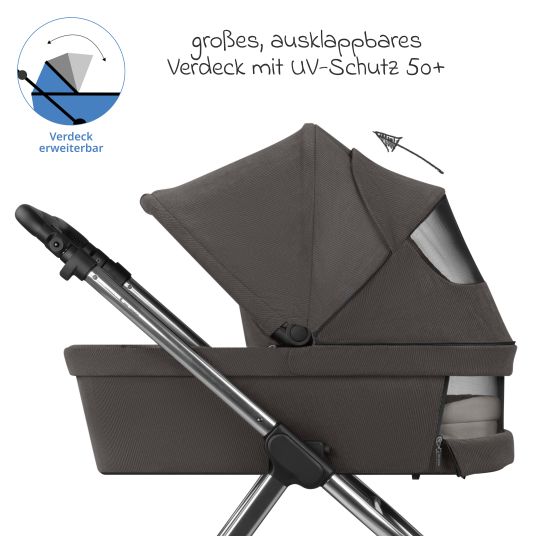 ABC Design Samba 2 baby carriage incl. carrycot & sports seat with XXL accessory pack - Almond