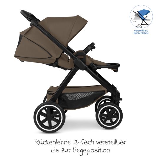 ABC Design Samba 2 baby carriage incl. carrycot & sports seat with XXL accessory pack - Dark Brown