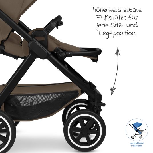 ABC Design Samba 2 baby carriage incl. carrycot & sports seat with XXL accessory pack - Dark Brown