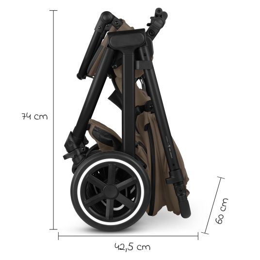 ABC Design Samba 2 baby carriage incl. carrycot & sports seat with XXL accessory pack - Dark Brown