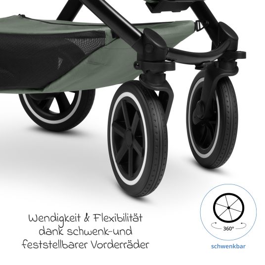 ABC Design Kombi-Kinderwagen Samba 2 inkl. Babywanne & Sportsitz mit XXL-Zubehörpaket - Pine