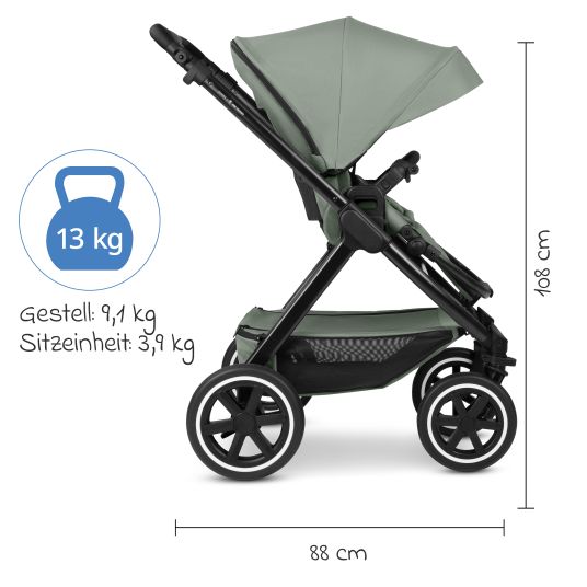 ABC Design Kombi-Kinderwagen Samba 2 inkl. Babywanne & Sportsitz mit XXL-Zubehörpaket - Pine