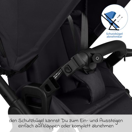 ABC Design Kombi-Kinderwagen Samba 2 inkl. Babywanne & Sportsitz mit XXL-Zubehörpaket - Pure - Coal