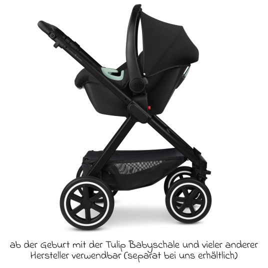 ABC Design Passeggino Samba 2 con navicella e seggiolino sportivo e pacchetto accessori XXL - Pure - Coal