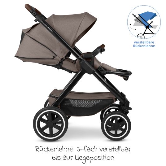 ABC Design Kombi-Kinderwagen Samba 2 inkl. Babywanne & Sportsitz mit XXL-Zubehörpaket - Pure - Nature