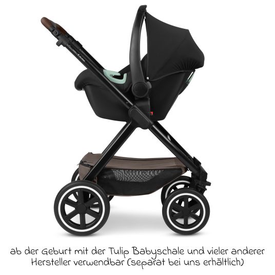 ABC Design Kombi-Kinderwagen Samba 2 inkl. Babywanne & Sportsitz mit XXL-Zubehörpaket - Pure - Nature