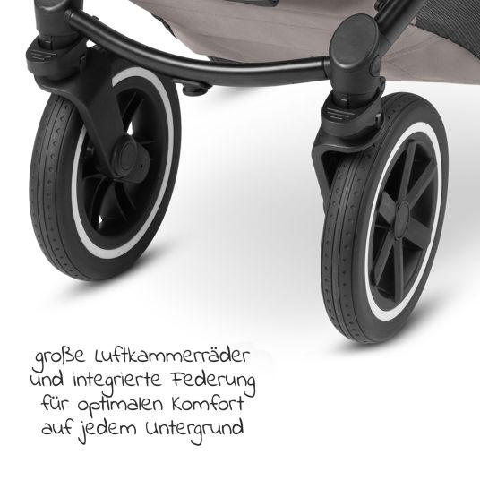 ABC Design Kombi-Kinderwagen Samba - inkl. Babywanne & Sportsitz mit XXL Zubehörpaket - Powder