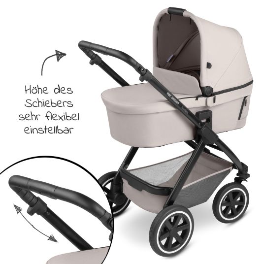 ABC Design Kombi-Kinderwagen Samba - inkl. Babywanne & Sportsitz mit XXL Zubehörpaket - Powder