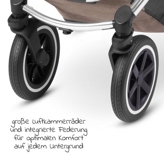 ABC Design Kombi-Kinderwagen Samba - inkl. Babywanne & Sportsitz mit XXL Zubehörpaket - Pure Edition - Grain
