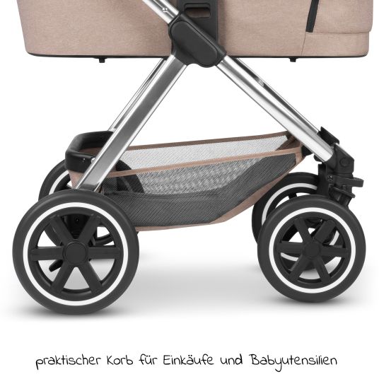 ABC Design Kombi-Kinderwagen Samba - inkl. Babywanne & Sportsitz mit XXL Zubehörpaket - Pure Edition - Grain