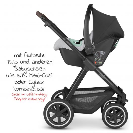 ABC Design Kombi-Kinderwagen Samba - inkl. Babywanne, Sportsitz und XXL Zubehör-Paket - Diamond Edition - Herb