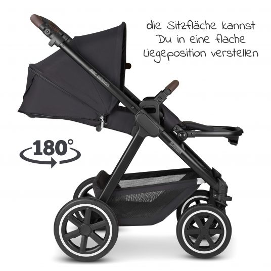 ABC Design Kombi-Kinderwagen Samba - inkl. Babywanne, Sportsitz und XXL Zubehör-Paket - Fashion Edition - Midnight