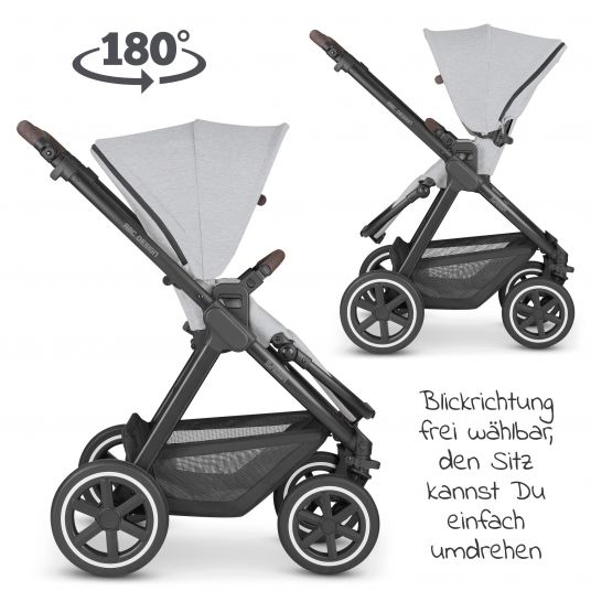 ABC Design Kombi-Kinderwagen Samba - inkl. Babywanne, Sportsitz und XXL Zubehör-Paket - Fashion Edition - Mineral