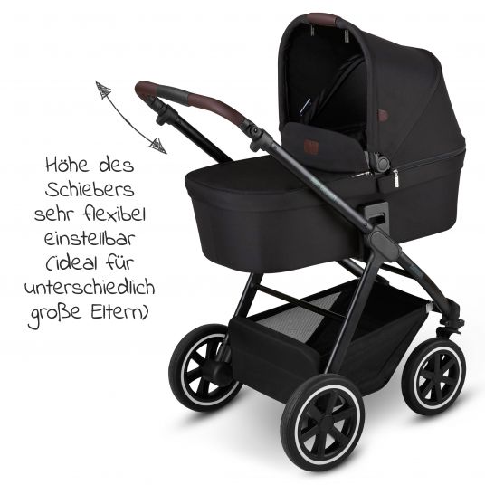 ABC Design Kombi-Kinderwagen Samba - inkl. Babywanne, Sportsitz & XXL Zubehörpaket - Fashion Edition - Midnight
