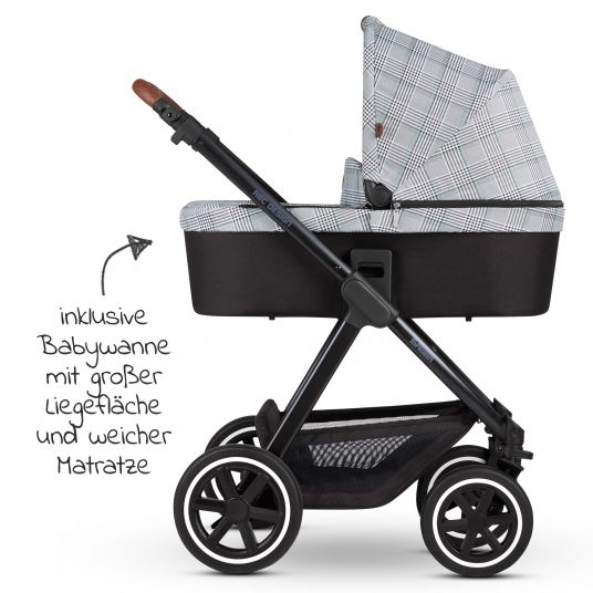 ABC Design Kombi-Kinderwagen Samba - inkl. Babywanne, Sportsitz & XXL Zubehörpaket - Fashion Edition - Smaragd