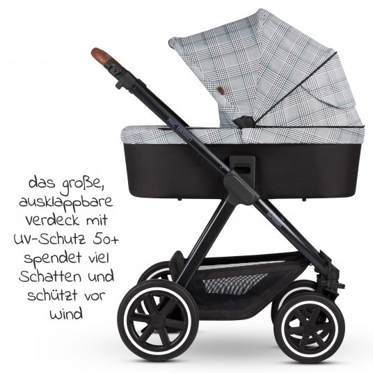 ABC Design Kombi-Kinderwagen Samba - inkl. Babywanne, Sportsitz & XXL Zubehörpaket - Fashion Edition - Smaragd