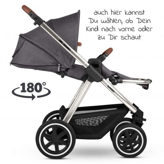 ABC Design Combi stroller Samba - incl. carrycot and sport seat - Diamond Edition - Asphalt