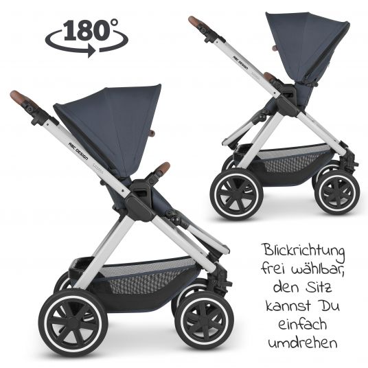 ABC Design Kombi-Kinderwagen Samba Set inkl. Neugeborenen-Fußsack und Wickeltasche - Classic Edition - Lake