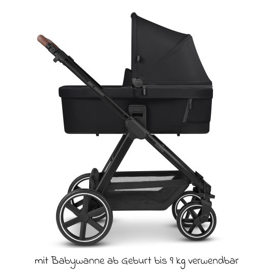 ABC Design Kombi-Kinderwagen Swing bis 22 kg belastbar mit Babywanne, Sportsitz & Teleskopschieber - Tin / Ink