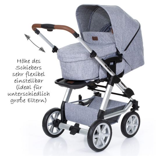 ABC Design Kombi-Kinderwagen Tereno 4 Air - inkl. Babywanne und Sportsitz - Graphite Grey