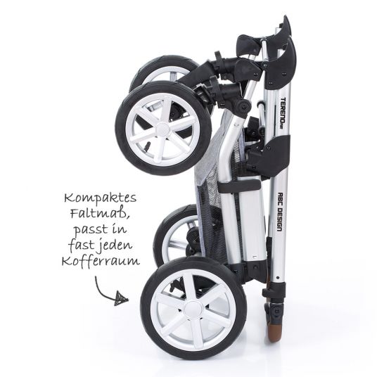 ABC Design Kombi-Kinderwagen Tereno 4 Air - inkl. Babywanne und Sportsitz - Graphite Grey