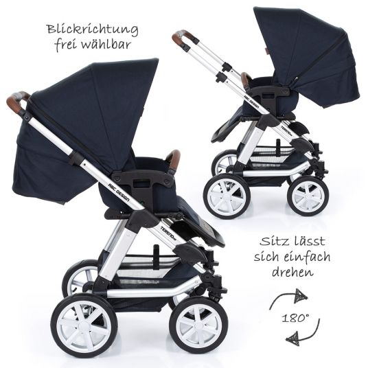 ABC Design Kombi-Kinderwagen Tereno 4 Air - inkl. Babywanne und Sportsitz - Shadow