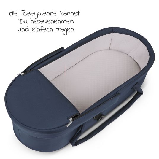 ABC Design Kombi-Kinderwagen Timbo 4 - inkl. Babywanne & Sportsitz - Ocean