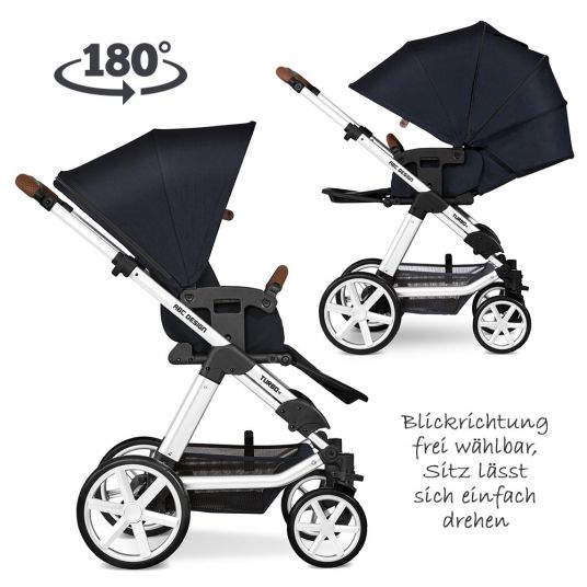 ABC Design Kombi-Kinderwagen Turbo 4 - inkl. Babywanne & Sportsitz - Shadow