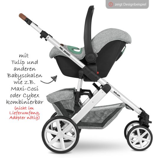 ABC Design Kombi-Kinderwagen Turbo 4 - inkl. Babywanne, Sportsitz & XXL Zubehörpaket - Graphite Grey