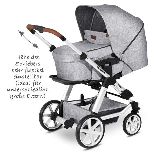 ABC Design Turbo 4 Combi Stroller - incl. Carrycot, Sport Seat & XXL Accessory Pack - Graphite Grey