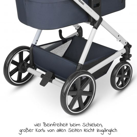 ABC Design Kombi-Kinderwagen Vicon 4 - inkl. Babywanne & Sportsitz mit XXL Zubehörpaket - Classic Edition - Lake