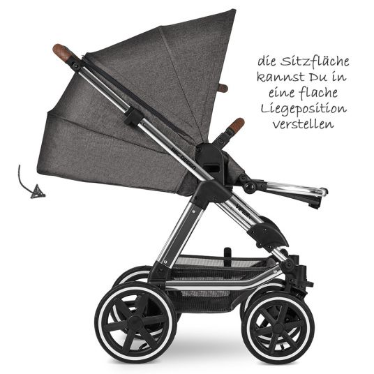 ABC Design Kombi-Kinderwagen Viper 4 Diamond Edition- inkl. Babywanne, Sportsitz & XXL Zubehörpaket - Asphalt