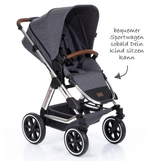 ABC Design Viper 4 pushchair - Diamond Special Edition - incl. baby bath and sports seat - Asphalt