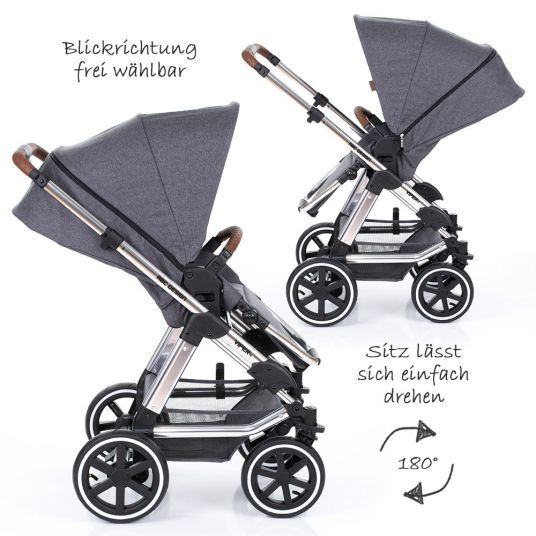ABC Design Kombi-Kinderwagen Viper 4 - Diamond Special Edition - inkl. Babywanne und Sportsitz - Asphalt