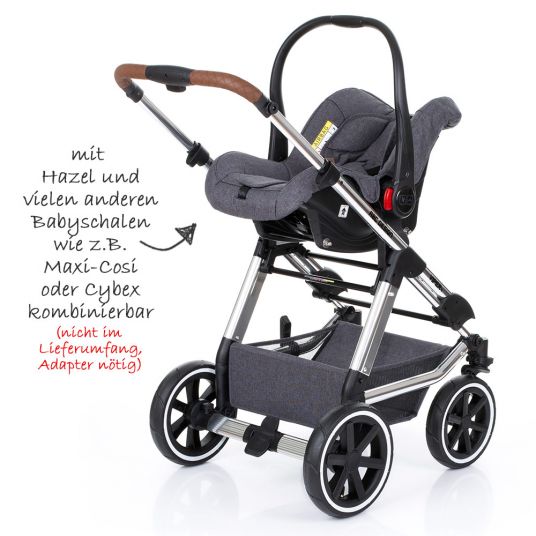 ABC Design Kombi-Kinderwagen Viper 4 - Diamond Special Edition - inkl. Babywanne und Sportsitz - Asphalt
