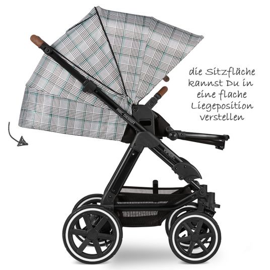 ABC Design Kombi-Kinderwagen Viper 4 - Fashion Edition - inkl. Babywanne, Sportsitz & XXL Zubehörpaket - Smaragd