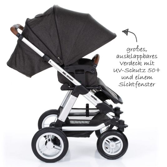 ABC Design Combi stroller Viper 4 - incl. baby bath, sport seat and footmuff - piano