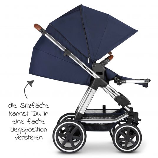 ABC Design Kombi-Kinderwagen Viper 4 - inkl. Babywanne, Sportsitz & XXL Zubehörpaket - Diamond Edition - Navy