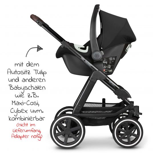 ABC Design Kombi-Kinderwagen Viper 4 - inkl. Babywanne, Sportsitz & XXL Zubehörpaket - Fashion Edition - Midnight