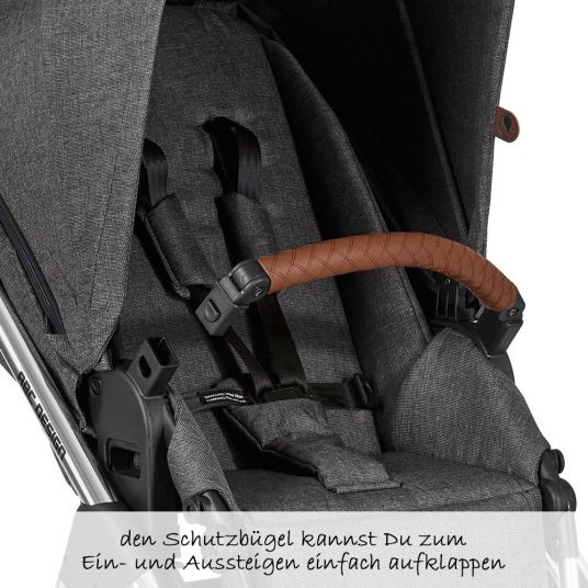 ABC Design Kombi-Kinderwagen Viper 4 - inkl. Babywanne und Sportsitz - Diamond Edition - Asphalt