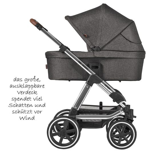 ABC Design Kombi-Kinderwagen Viper 4 - inkl. Babywanne und Sportsitz - Diamond Edition - Asphalt
