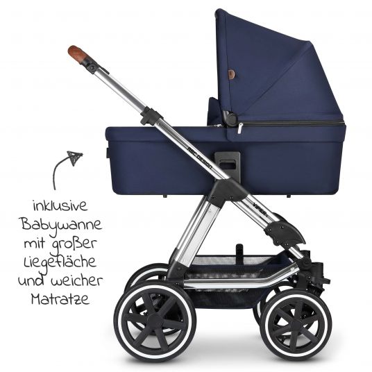 ABC Design Kombi-Kinderwagen Viper 4 - inkl. Babywanne und Sportsitz - Diamond Edition - Navy