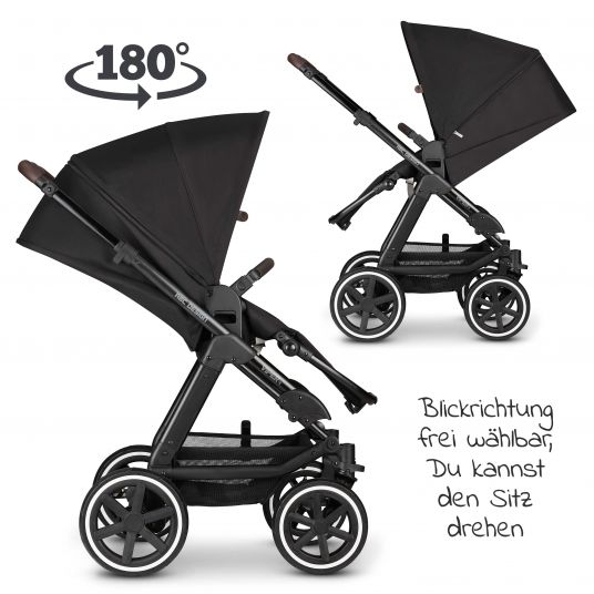 ABC Design Kombi-Kinderwagen Viper 4 - inkl. Babywanne und Sportsitz - Fashion Edition - Midnight