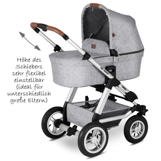 ABC Design Kombi-Kinderwagen Viper 4 - inkl. Babywanne und Sportsitz - Graphite Grey