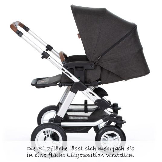 ABC Design Kombi-Kinderwagen Viper 4 - inkl. Babywanne und Sportsitz - Piano
