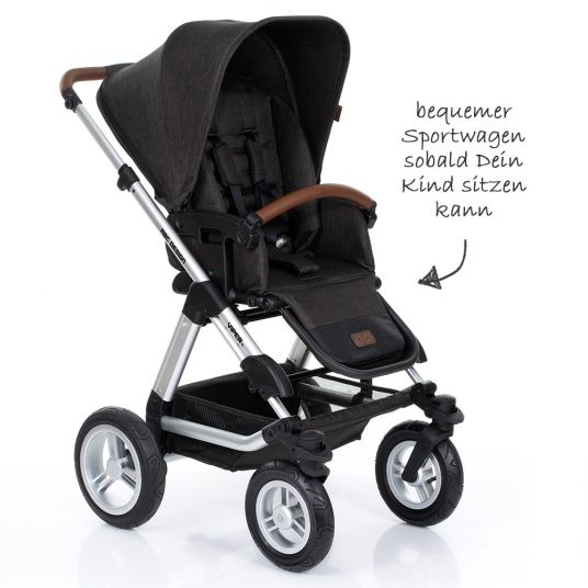 ABC Design Kombi-Kinderwagen Viper 4 mit Lufträdern - inkl. Babywanne, Sportsitz und XXL Zubehörset - Piano